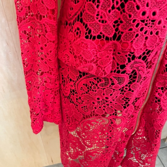 Long Sleeve Knee Length Lace Jacket - Picture 6 of 9